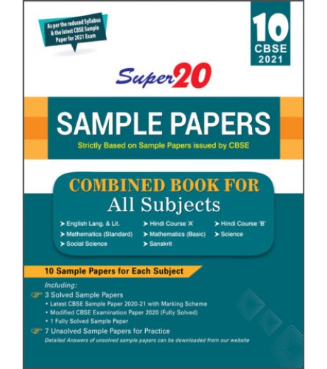 Super 20 Sample Papers CBSE Class 10 Combined Book | Latest Edition CBSE Class 10 - SchoolChamp.net